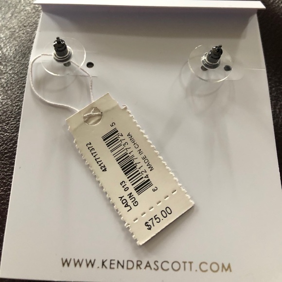 Kendra Scott Lady Drusy Earrings Black NWT - Picture 2 of 3